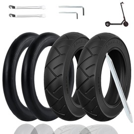 Cooryda 10x2.125 Tire and Inner Tube,10x2.125 Inner Tube for Electric Scooter Tire Replacement Wheels with 0° Valve Stem for 10inch Tires with 6inch Rims(2 inner+2 outer)