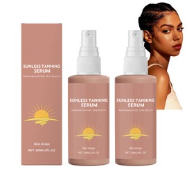 (2 Bottle) Sunless Tanning Drops - No Sun Required to Naturally Boost Melanin for Face & Body