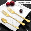 Set of 12, Gold Plated Stainless Steel Dinner Forks and