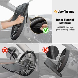 JOYTUTUS 3 in 1 Steering Wheel Eating Tray, Car Back Seat Laptop Desk, Multifunctional Car Office Bag, Car Work Table for Writing, Car Organizer for Kids, Commuters, Family
