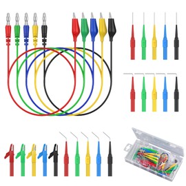 Neoteck 25PCS Back Probe Test Lead- 15PCS Back Probe Pins + 5PCS Banana Plug to Alligator Clip + 5 PCS Alligator Clips for Multimeter Diagnosis Circuit Testing
