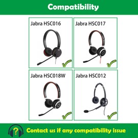 ACCOUTA Earpads Cushion Compatible with Jabra HSC012 HSC016 HSC017 HSC018W Headsets Ear Pads Replacement with Softer Protein Leather and Memory Foam