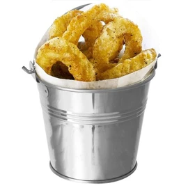 Genware Stainless Steel Serving Bucket 12cm | Mini Bucket, Metal Bucket, Chip Bucket