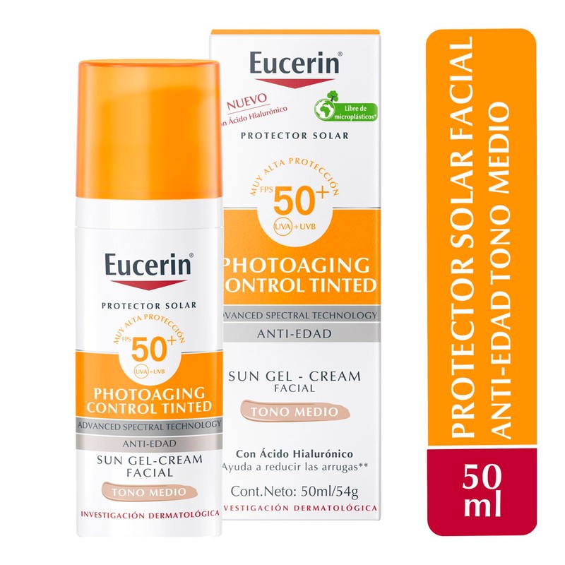 Eucerin Protector solar facial FPS 50+ CC Cream tono medio,