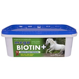 Equine Synergy MEGA BIOTIN + Maximum Biotin (40mg), Enhanced Absorption aids Accelerated Hoof Repair, Concentrated Formula Helps Prevent Laminitis
