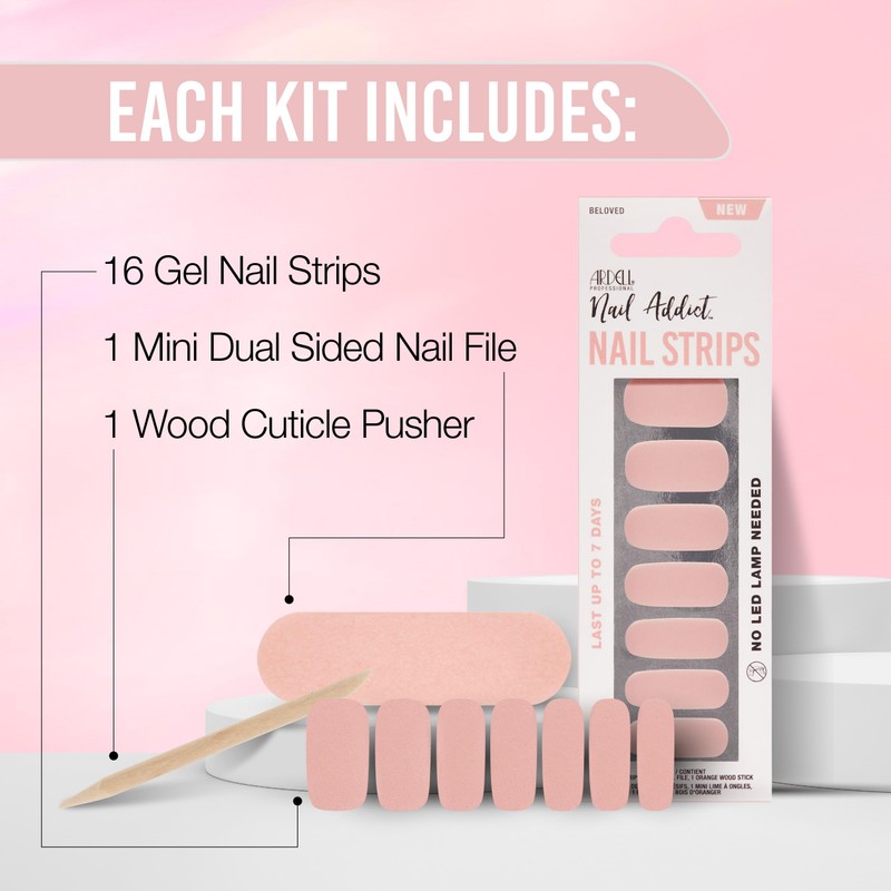 Ardell Nail Polish Strips - Beloved Wraps, Long-Lasting Nail Stickers