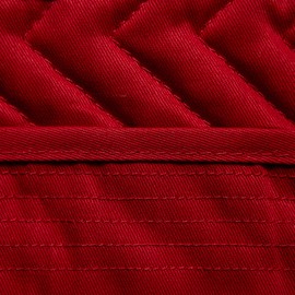 DII Heat Resistant Quilted Cotton Pot Holder Set, Designed with Space to Personalize Allowing a Customized Design, 7x9, Red, 3 Count