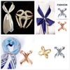 XHBTS 6 pcs Women's Elegant X Shape Silk Scarf Clip