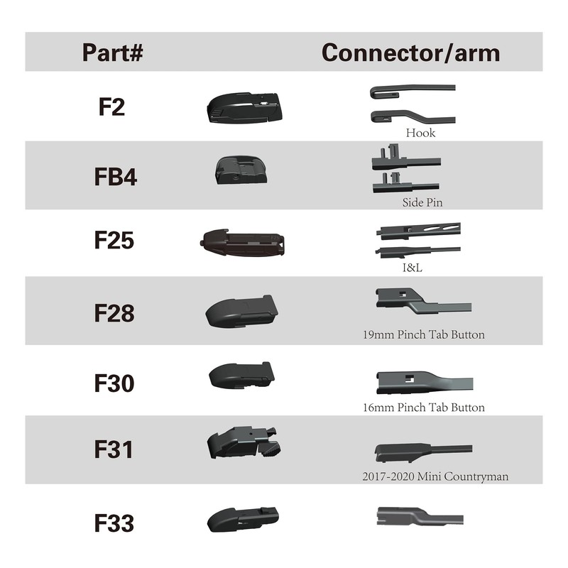 METO T6 Silicone Windshield Wiper Blades, 22 and 22 inches