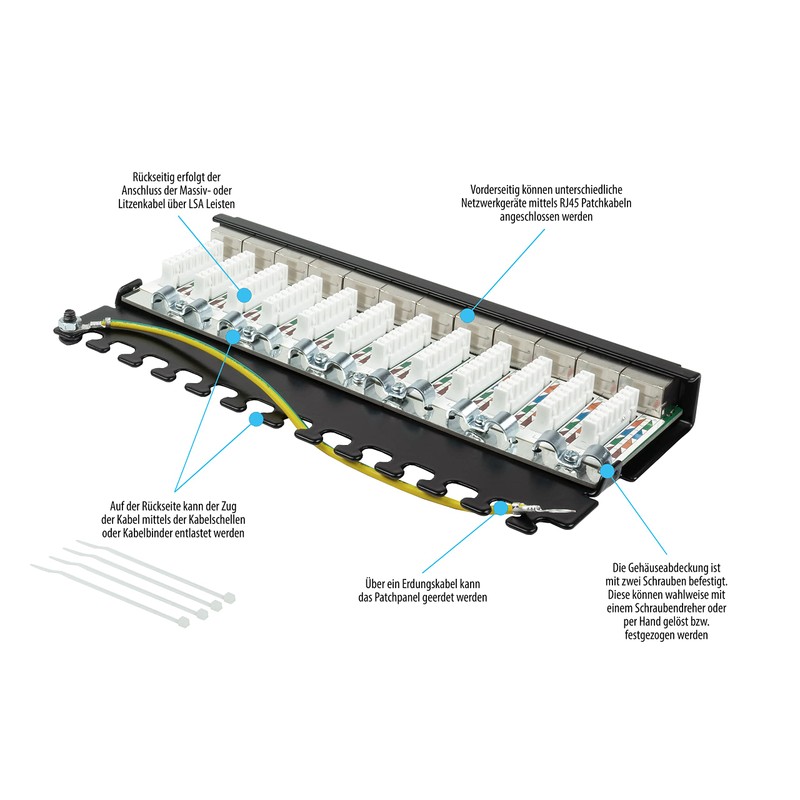 Good Connections Patch Panel - Desktop - Cat. 6A, 500
