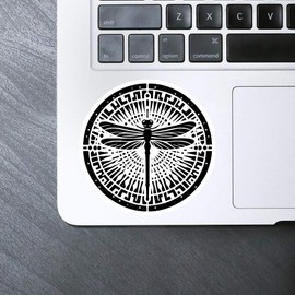 Medium 100mm 'Stylised Dragonfly' Permanent Sticker Decal for Cars/Windows/Bins/Walls etc (DW00108641)