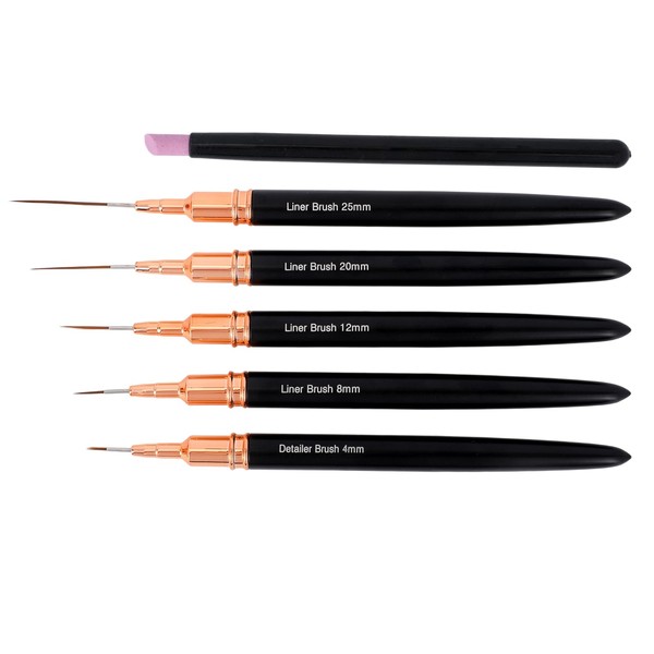 5pcs Nail Art Liner Brushes, Nail Art Pens with 1