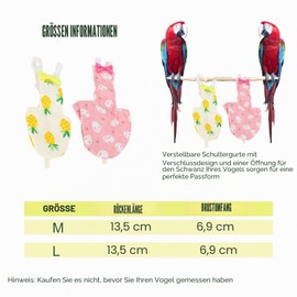 Bird Nappy Parrot Cloth Nappies Washable Breathable Parrot Nappies Bird Flying Costume for Birds Budgies Cockatiels (L-Pink)