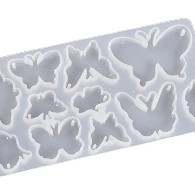 Molde De Silicona De Mariposa, Molde Colgante De Resina Para