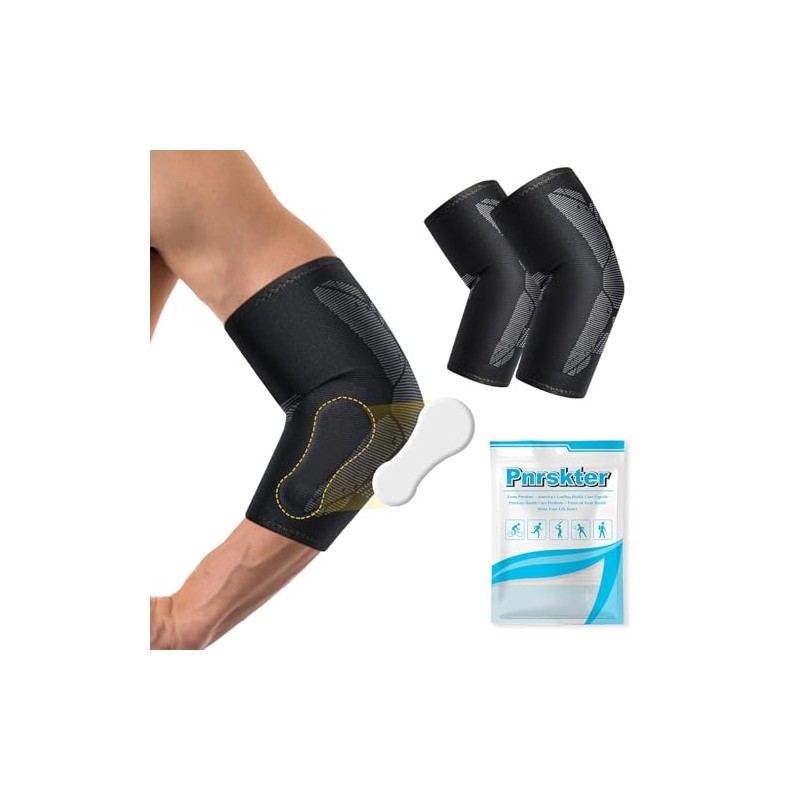 TMZELOA Ellenbogenbandage 2er Set mit Kinesiologie Tape - elbow support