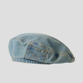OMLAMP Y2k Hats Kpop Outfits for Women Painters Hat Denim Beret Women's Cap Hip-Hop Beanies Grunge Retro Girl Caps (Vintage Denim Blue,One Size)