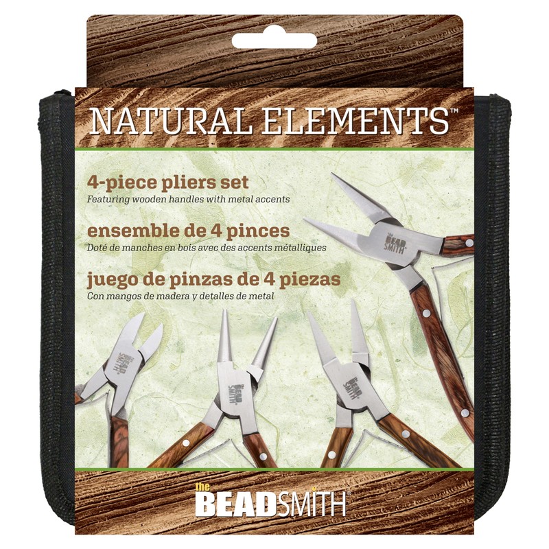 The Beadsmith Wooden Pliers Set - Natural Elements - 4-Piece