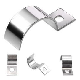 30 Pcs Ø 10mm Pipe Clips – Stainless Steel U Brackets with One Hole, Pipe Clamps for Cable/Pipe Fixing, Metal U Brackets & Cable Clips