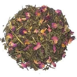 Simpli-Special Sencha Kyoto Cherry Rose Green Loose Leaf Tea 50g in Resealable Pouch | Cherry Flavoured Japanese Sencha Style Tea | Green Tea Leaves with Rose Petals & Cherry | Loose Green Tea