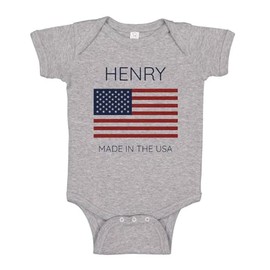 Henry Made in The USA Baby Infant One Piece Bodysuit 6 Months Heather Grey