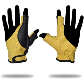 UNIVERSE ARCHERY Leather Archery Glove | Handmade Shooting Hunting Two Finger Gloves | Recurve Bow Archery Cow Hide Leather Gloves | Excellent Fitting