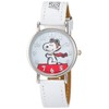 ALIAS WW18101SN Snoopy Analog Wristwatch, Waterproof, Leather Strap, White, white