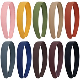 Dizila 10 Pieces Wide 2.5cm/1" DIY Craft Plain Blank Matte Plastic Headbands with Small Teeth DIY Sports Hair Bands Hoops Accessories for Women Men Girls Teens