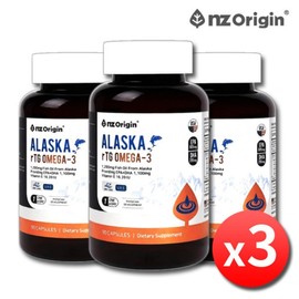 3 bottles of USA Alaska rTG Omega 3 1100 Vitamin E / 미국 알래스카 rTG 알티지 오메가3 1100 비타민E 3병