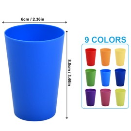 Drinking Cups Plastic Colourful Hard Plastic Cups Children Plastic Cups Reusable 160 ml Party Cups Reusable Plastic Cups Small Picnic Cups for Camping Beaches Parties (Pack of 9)