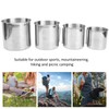 4pcs Outdoor Stainless Steel Cup Foldable Handle Nesting Cups for
