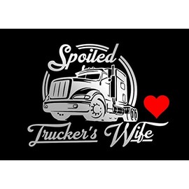 Imagnt Studio Spoiled Trucker's Wife Decal, Bumper Sticker (12 x 8.5 inches, Silver)