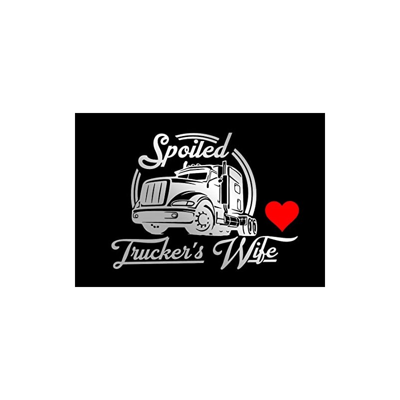 Imagnt Studio Spoiled Trucker's Wife Decal, Bumper Sticker (12 x