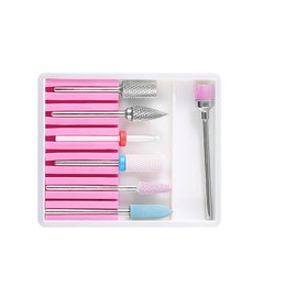 7 Pcs Electric Nail Drill Bits Kit Professional 3/32 Inch Shank Nail File Drill Bit Electric Manicure Pedicure Nail Drill for Acrylic Gel Nails