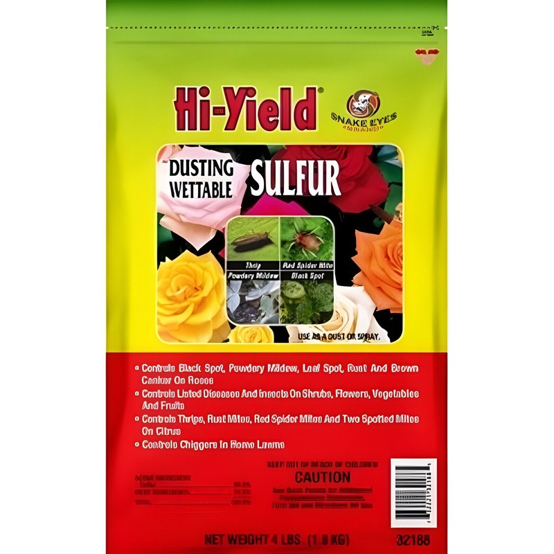 Hi-Yield 4lbs Hi-Yield Dusting Wettable Sulfur Control Thrip Mite Mildew
