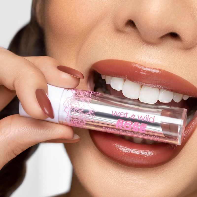 wet n wild Rose Comforting Glossy Natural Lipstick Dark Red