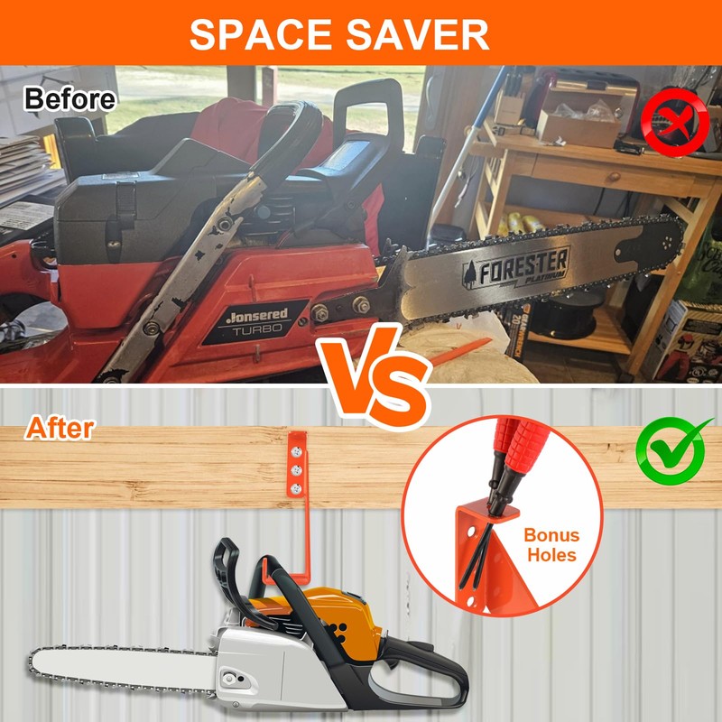 3 in 1 Chainsaw Holder 10" - Heavy Duty Chainsaw