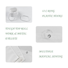 Yeele Leaves Stall Polyester Shower Curtain Farmhosue Farmhouse Wildflower Plant Bath Curtain Brown Flowers Waterproof Fabric Shower Curtain Set for Bathroom Decoration with Hooks 72x78 Inch