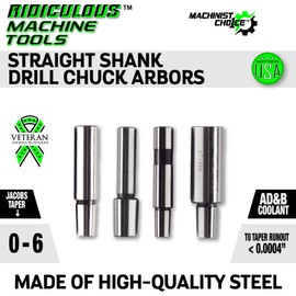 3/4" to JT3 Straight Shank Drill Chuck Arbor-Machinist Choice