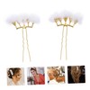Vaguelly 2pcs U Shaped Hairpins Stylish Bride Hair Accessories Elegant
