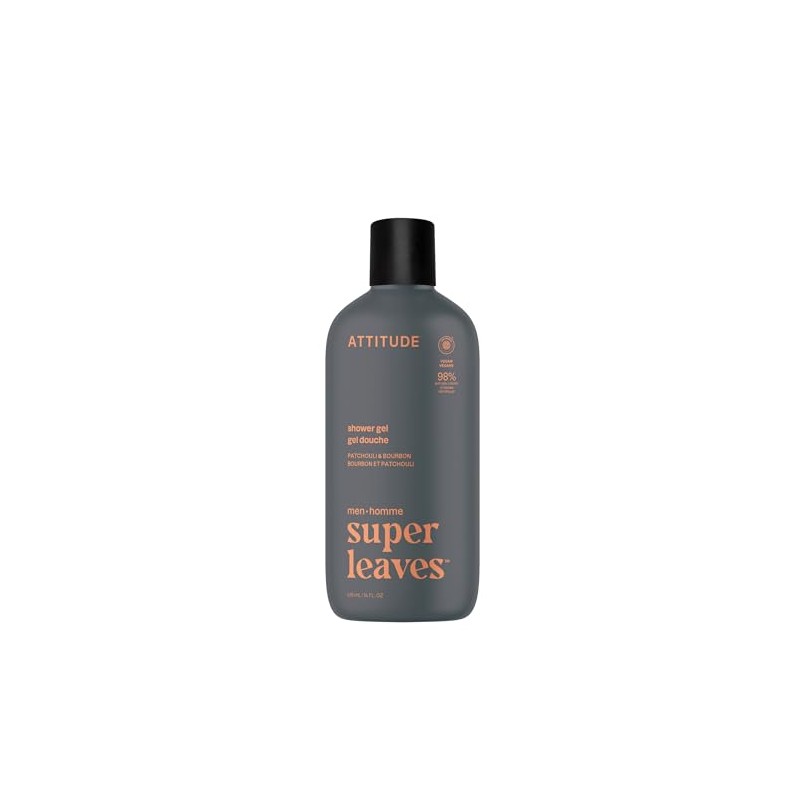 Attitude Men's Patchouli & Bourbon Shower Gel, 415 ML