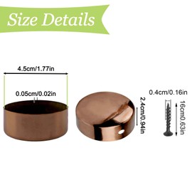 UFURMATE 4PCS 45mm/1.77in 201 Stainless Steel Round Handrail End Caps Staircase Steps Hand Rail End Cover Handrail Fittings Protectors(Rose Gold)