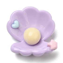 LiQunSweet 10 pcs Lovely Purple Shell Shaped Resin Cabochons Cartoon Sea Animal Ocean Beach No Hole Beads for DIY Jewelry Embellishment Craft Shoe Bag Phone Supplies