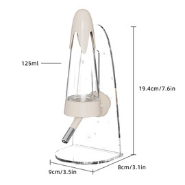 4.2 Oz Hamster Water Bottle with Stand No Drip for Syrian Dwarf Hamsters, Gerbils, Little Mouse, Small Pet Rodents(Cream, with Stand)