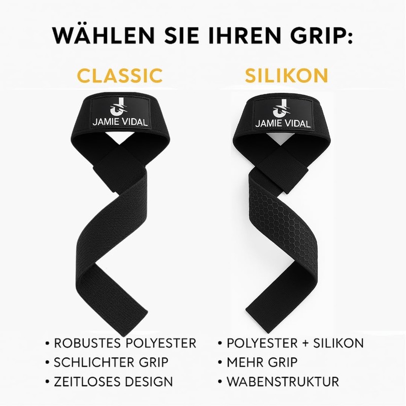 JAMIE VIDAL® Lifting Straps - Lifting Straps Classic Grip -