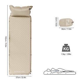 喜马拉雅 Inflatable Sleeping Pad for Camping Ultralight Sleeping Mat for Backpacking Hiking Compact Camping Air Mattress with Pillow Foam Sleeping Mat
