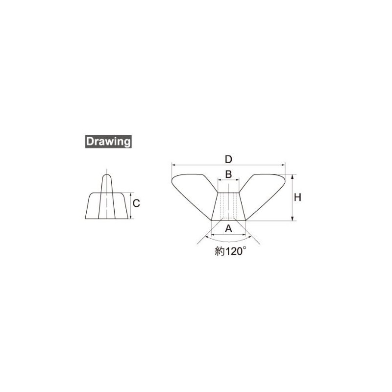 Osato Uniqlo Wing Nut for M8, Pack of 20 (36642)