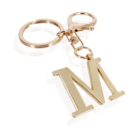 LAXPICOL Gold Keychain Letter M Keychains for Women Men Bag Charms Purse Charms For Handbags Metal Alphabet Initial Letter Key Ring Keychain