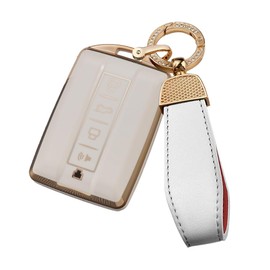 ontto TPU Car Key fob Cover case Fit for Great Wall GWM WEY Tank 300 500 Tank300 Tank500 Smart Key Holder Shell Bag Keychain Full Protection Auto Accessories 4 Buttons Beige