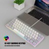 Snpurdiri 60% Wired Gaming Keyboard, RGB Backlit Mini Keyboard (Grey-White)