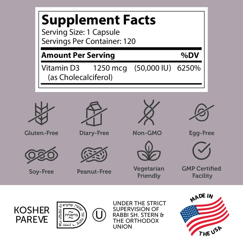 Zahler - Advanced Vitamin D3 50000 IU capsules (120 Count)